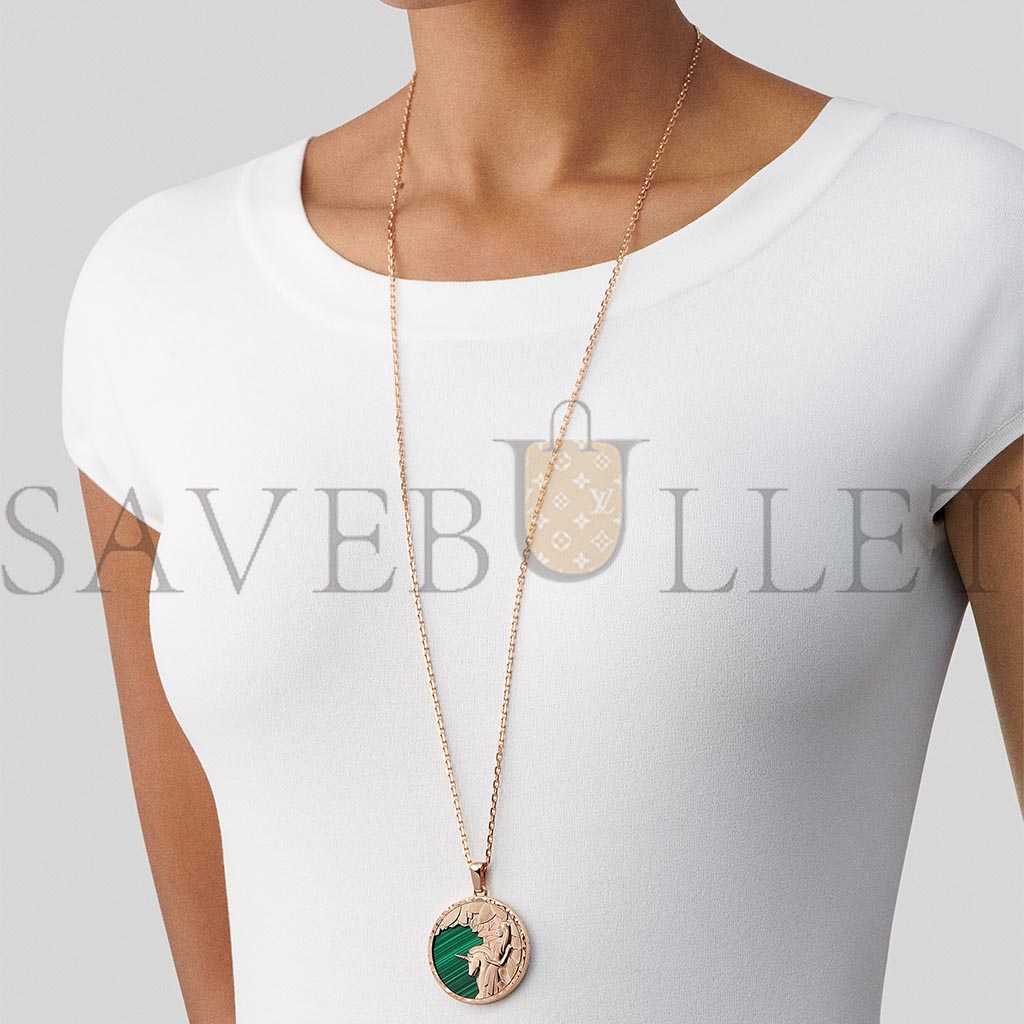 VAN CLEEF ARPELS ZODIAQUE LONG NECKLACE VIRGINIS (VIRGO) - ROSE GOLD, MALACHITE  VCARP9RB00